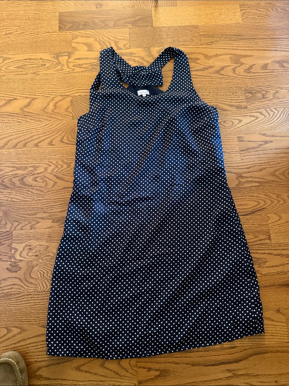 Pixley Navy Polka Dot Sleeveless Mini Dress